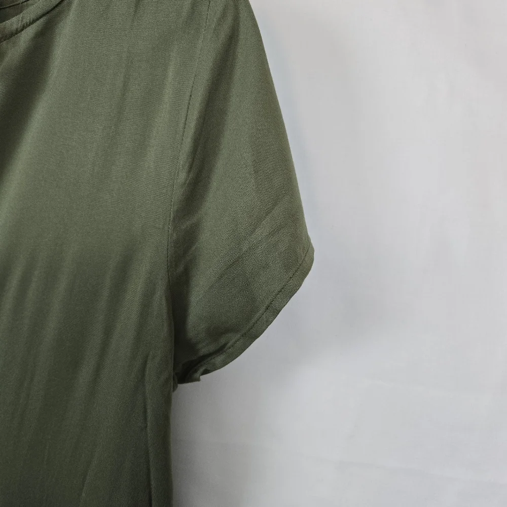 Crazy 8 Girls Olive Green Short Sleeve Ruffle Hem Boho Summer Dress XL 14/16 New
